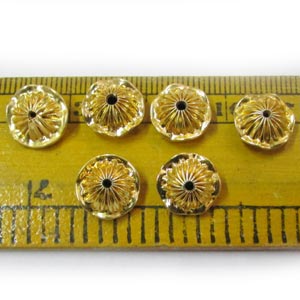 10 Pcs Pkg. Brass Material Micron plated Hollow Metal Beads, Size Sacle