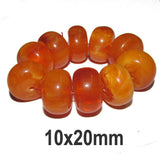 10 Pcs Pack Size about 10x20mm,Roundell, Resin Beads, Amber Color,