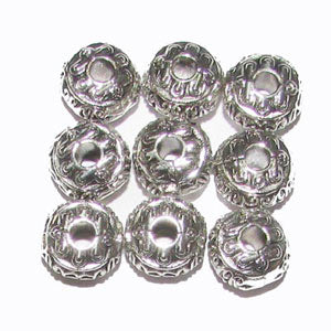 6x10mm oxidizedSilver Metal Beads Sold by 50 pcs