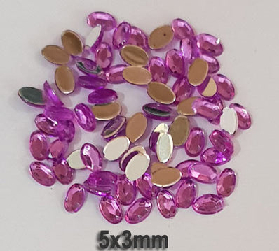 500 Pcs Oval Shape Acrylic Stone, size mentioned on image