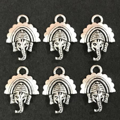 11x21mm Size German Silver Ganesha Pendant Sold by 10/Pcs Pack
