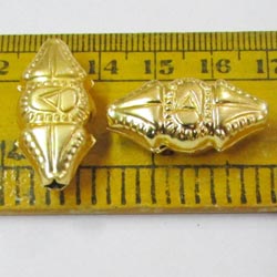 10 Pcs Pkg. Brass Material Micron plated Hollow Metal Beads, Size Sacle