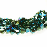 576 Beads Crystal Glass 4mm Metallic green Crystal Glass Beads