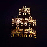 10 Pcs Pack in approx Size 10x12 mm Gold Oxidized 3 hole Spacer Bar Beads for Jewelry making