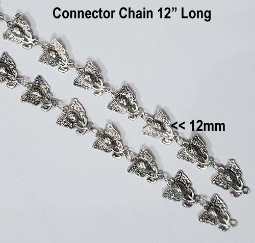 About 16 connectors 12" Long Connector Chain to Make Jewellery, Add Pendant Optional Idea only, add chain optional Idea only Displayed