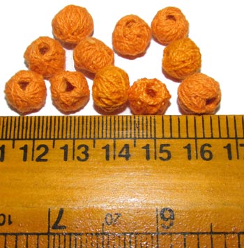 Handmade cotton thread beads, Average size 9 to 10mm, Sold by 20 pcs pkg.