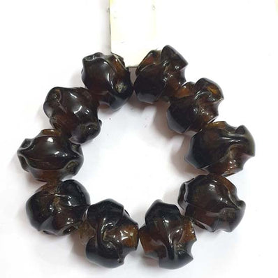 34x28mm Size 10 Beads Plain Large Size Vintage Glass Beads, Hole Size about 3~5mm Unbeatable Discounted Price offered Made Ethnic and Fancy Necklace, No Exchange or Refund Due to Sale Item