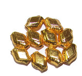 10 Pcs Pkg. Brass Material Brass plated Hollow Metal Beads,