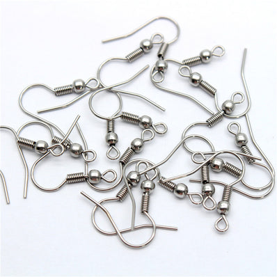 50 pieces - Stainless Steel Earring Hooks With Ball - Wholesale