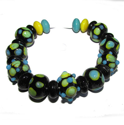 Handmade Lampworked Bead Set Sold Per set, Size about 12-16mm length 14~ 18 Centimeter