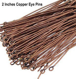Eye Pins, 2" Long, 22 Gauge Wire, SOLD PER 50 GRAM PACK