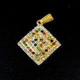 25 mm Stone Pendants high quality stone setting gold plated Sold by Per Piece