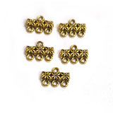 10 Pcs Pack in approx Size 11x15mm Gols oxidized 3 loop Link and Connectors Bar for Jewelry Making Bead Findings