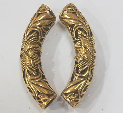 Tibetan Metal Arch Pipe and Pipe beads, make beautiful jewellery Sold By 2 Pcs Pack, Sise: 46x8mm