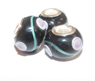 4 Pcs Pack Assorted designs, Large Hole Murano Lampwork Beads 14-16mm