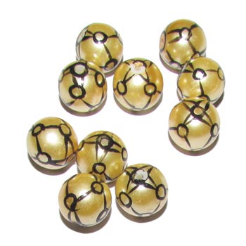 Size  12mm ,Handmade Ethnic Indian trade hand brushed painted beads. fast beads, Sold by 10 Pcs./Pkg.