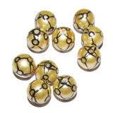 Size  12mm ,Handmade Ethnic Indian trade hand brushed painted beads. fast beads, Sold by 10 Pcs./Pkg.