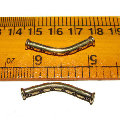 6 pcs.pkg)  (3 pair PacTibetan Metal Arch Pipe and Pipe beads, make beautiful jewellery