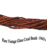 1Line/Strings, Vintage 50s 60s Red Coral Rare Beads Antique Red Masai African Size about 10x4mm and Hole size about 1.5mm to 2mm Sold Per Strand of 16" Line about 40~43 Beads in 1 line/string