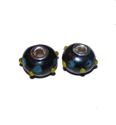 4 Pcs Pack, Large Hole Murano Lampwork Beads 14-16mm