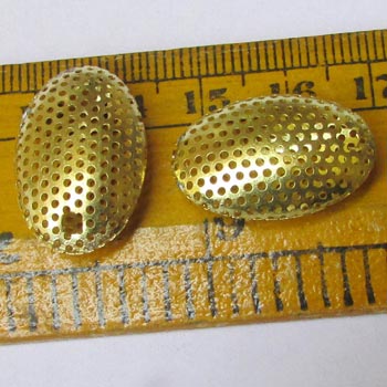 10 Pcs Pkg. Brass Material Brass plated Hollow Metal Beads, Size Sacle