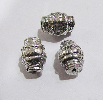 10 Pcs Pack, Approx Size 10X15mm,Aluminum Metal Beads, Antiqued, Light Weight for Tribal Jewellery