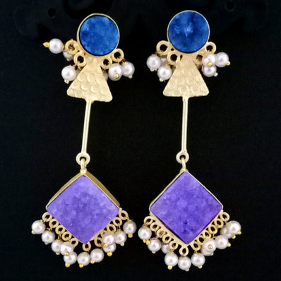 Druzzy''EXCLUSIVE''50-65 mm Hand Crafted Kundan Earrings Sold by per Pair pack