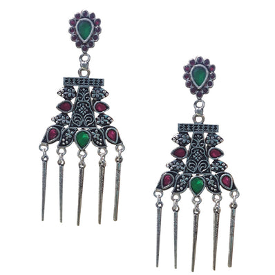 75-80 mm Long, Designer Earrings (Handmade) Alluring designs, Brass work,sold by per pair pack (limited Edition) Note: Stones Positions may vary