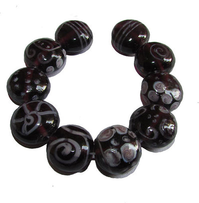 Handmade Lampworked Bead Set Sold Per set, Size about 12-16mm length 14~ 18 Centimeter