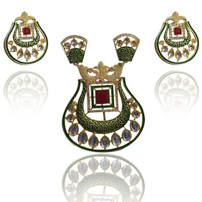 Large Size Kundan Pendant Set high quality Sold Per Set