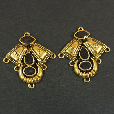 36x34mm, Antique Hoop Chandbali Earrings This beautiful pair of chandbalis with delicate filigree work enameled  stones