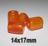 10 Pcs Pack Size about 14x17mm,Tube, Resin Beads, Amber Color,