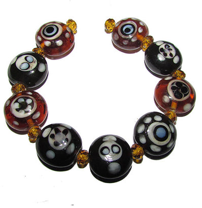 Handmade Lampworked Bead Set Sold Per set, Size about 12-16mm length 14~ 18 Centimeter