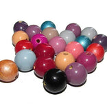 15mm Round wood beads mix, sold by 50 pcs pkg.