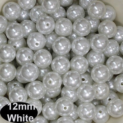12 mm white Color High Quality Acrylic Pearl flux Beads for Jewelry and Craft,sold by 50 gram Pack,about 45-50 Beads For Bulk quantity order Get special Rate