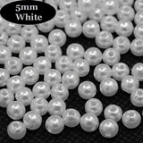 5 mm White Color High Quality Acrylic Pearl flux Beads for Jewelry and Craft,sold by 50 gram Pack,about 750-800 Beads For Bulk quantity order Get special Rate