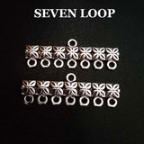 10 Pcs Pack in approx Size 12x35 mm Silver Oxidized 7 loop Spacer Bar Beads for Jewelry making