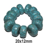10 Pcs Pack Size about 20x12mm,Roundell, Resin Beads, Turquoise Color,