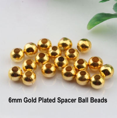 200 Pcs Pack 6mm ,Round Ball Metal Spacer Beads Best for jewellery Making