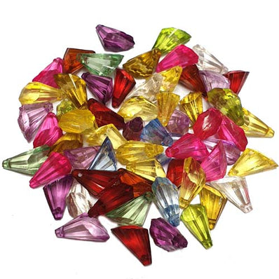Sold Per Pack of 100 Grams, 18x10mm Mix Assortment Acrylic Transparent Bead Charm