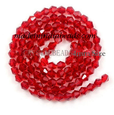 500 Beads Red Crystal 4mm Crystal Bicone faceted glass beads