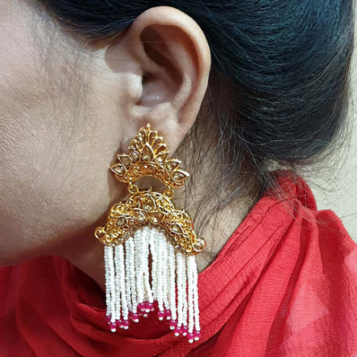 Traditional Marriage Party Bridal Earring Bold Large and Heavy Eye Catching