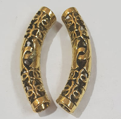 Tibetan Metal Arch Pipe and Pipe beads, make beautiful jewellery Sold By 2 Pcs Pack, Sise: 49x9mm