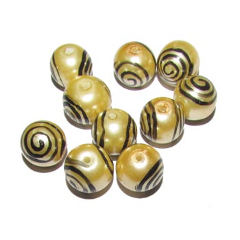 Size  12mm ,Handmade Ethnic Indian trade hand brushed painted beads. fast beads, Sold by 10 Pcs./Pkg.