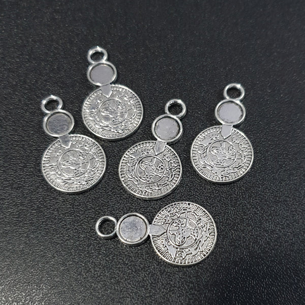 10 Pcs Pack, Coin Bead charm Pendants for Jewelry Maing in Size approx 31x18mm