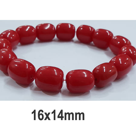 10 Pcs Pack Size about 16x14mm,Barrel, Resin Beads, Red Color,