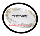 Sold Per Coil, Approx 80 to 100 Grams Wire in a Coil,  Wire thickness may slightly differ due to mechanical handwork  
Silver Plated, Metal Beading Wire  20 Gauge (0.81mm)