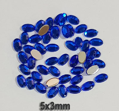 500 Pcs Oval Shape Acrylic Stone, size mentioned on image