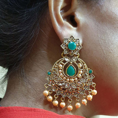 Traditional Marriage Party Bridal Earring Bold Large and Heavy Eye Catching