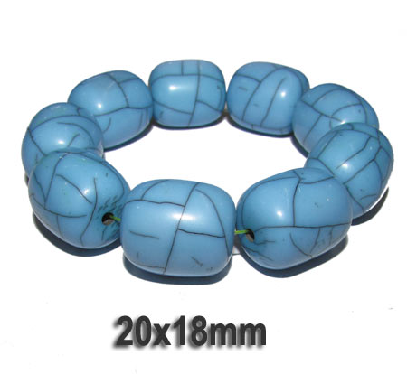 10 Pcs Pack Size about 20x18mm,Barrel, Resin Beads, Turquoise Color,